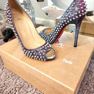 Christian Louboutin Purple Spiked Heels